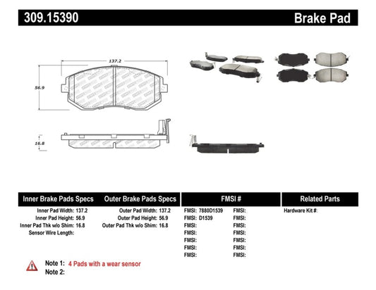 StopTech Performance 13 Scion FR-S / 13 Subaru BRZ Front Brake Pads