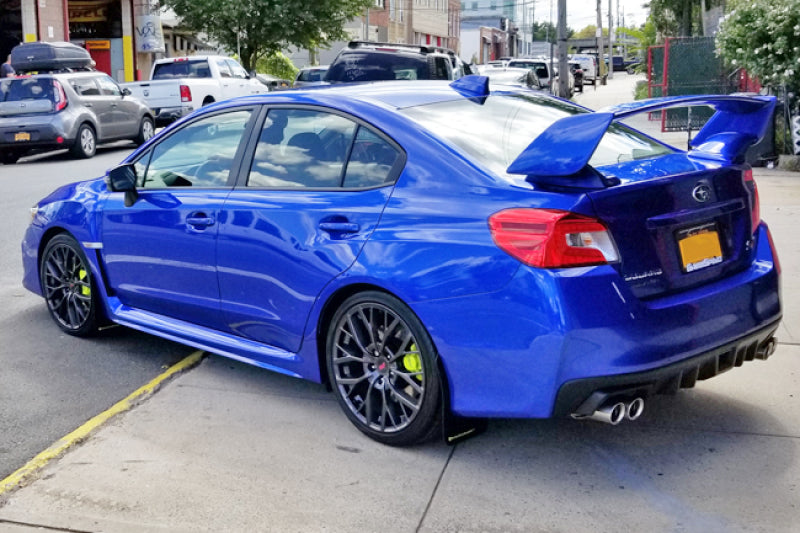 Rally Armor 15-21 Subaru WRX/STI (Sedan ONLY) Black UR Mud Flap w/ Green Logo