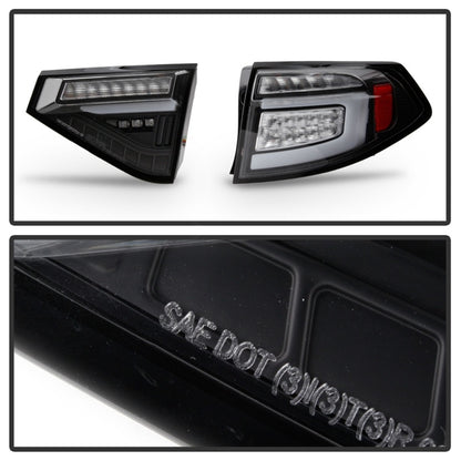 Spyder 08-14 Subara Impreza WRX Hatchback LED Tail Lights Seq Signal Black ALT-YD-SI085D-SEQ-BK