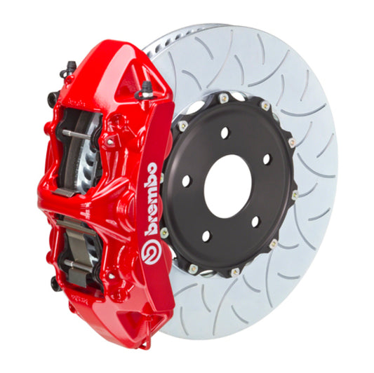 Brembo 04-17 WRX STi/18-21 WRX STI Front GT BBK 6 Piston Cast 350x34 2pc Rotor Slotted Type3-Red