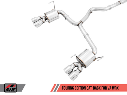 AWE Tuning 2015+ Subaru WRX VA Sedan Touring Edition Exhaust - Chrome Silver Tips (102mm)