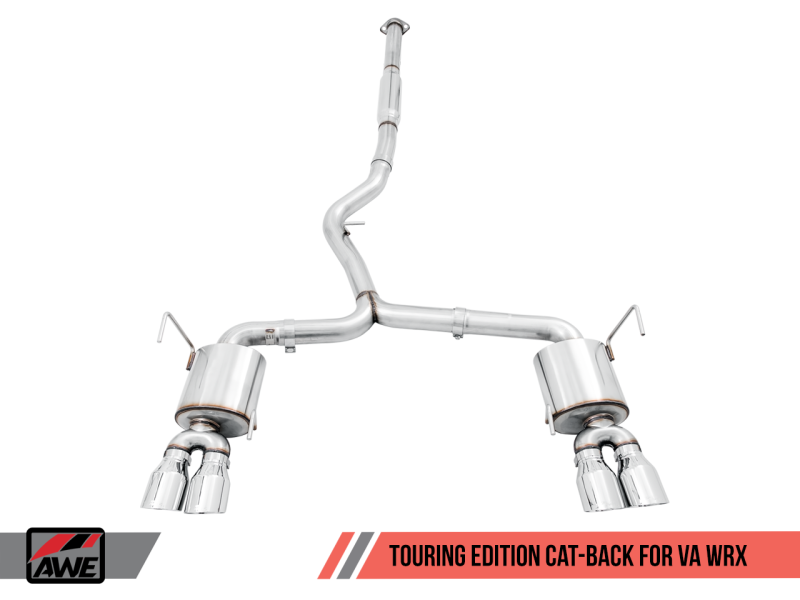 AWE Tuning 2015+ Subaru WRX VA Sedan Touring Edition Exhaust - Chrome Silver Tips (102mm)