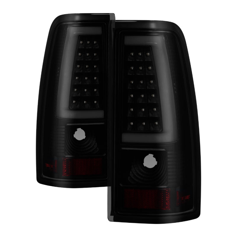 xTune Chevy Silverado 1500/2500/3500 99-02 Version 3 Tail Lights Black Smoke ALT-ON-CS99V3-LBLED-BSM