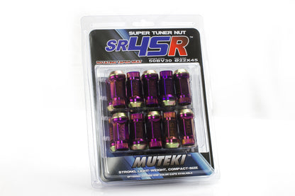 Wheel Mate Muteki HR38 Open End Lug Nuts 12x1.50 Black Chrome / Yellow Ring