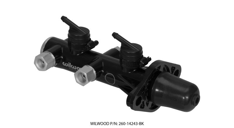 Wilwood Tandem Remote Master Cylinder - 1in Bore Black